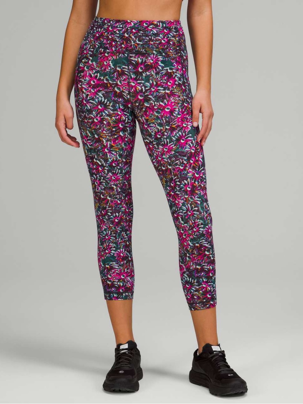 LULULEMON SWIFT SPEED HIGH RISE CROP 23”In Floral Electric Multi Size 4